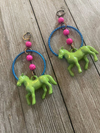 Pony Hoop Earrings-Dopamine/Western/Whimsical 