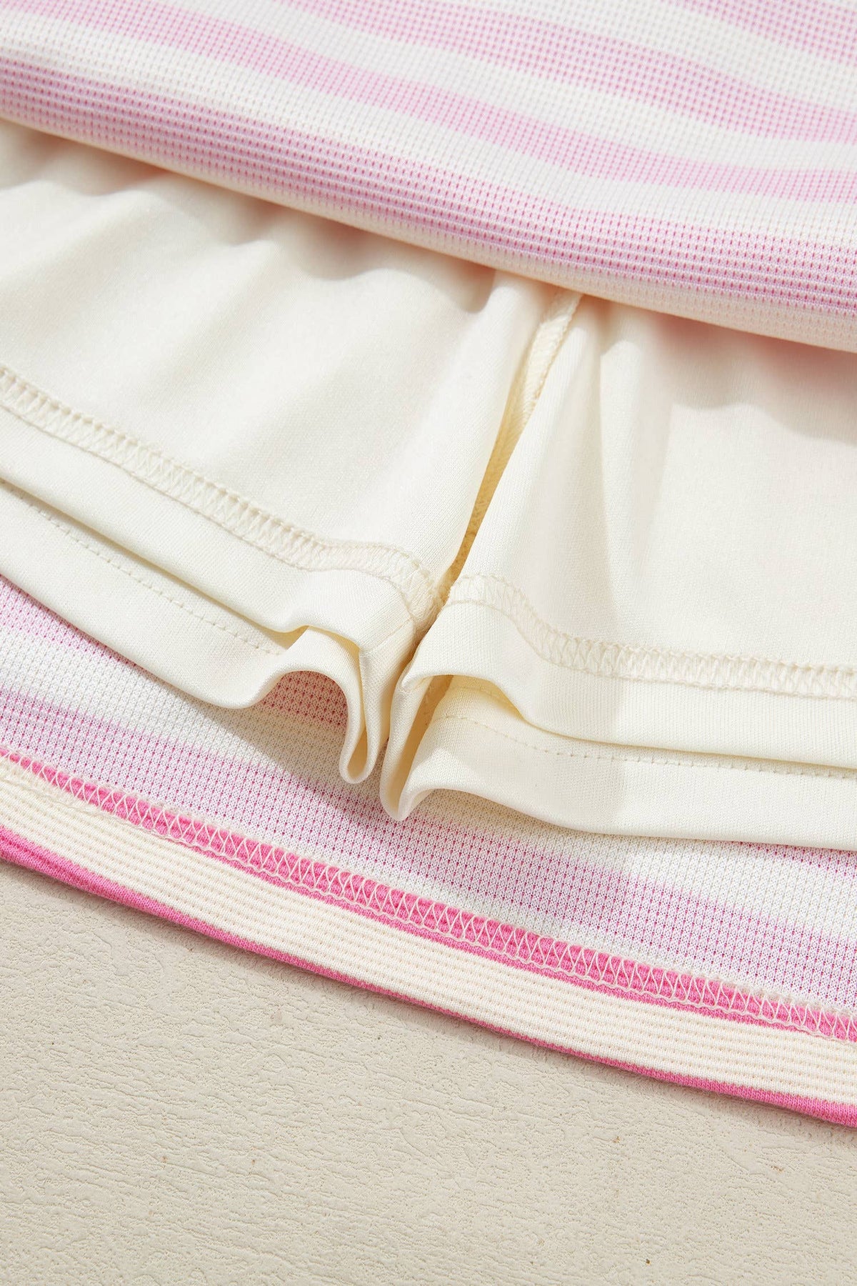 Striped Quarter-Zip Sleeveless Top & Skirt Set