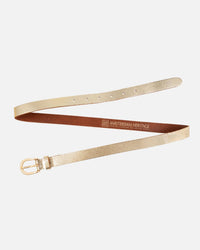 Eva | Metallic Skinny Fun Full Grain Leather Belt Women