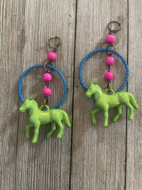 Pony Hoop Earrings-Dopamine/Western/Whimsical 
