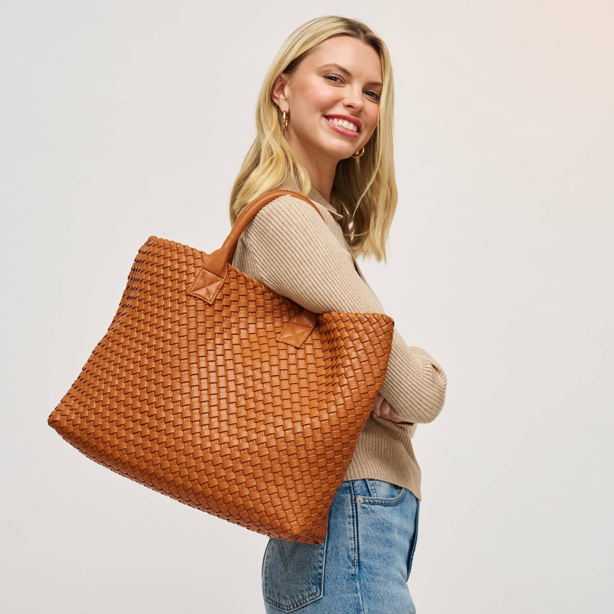 Ithaca Woven Vegan Leather Tote