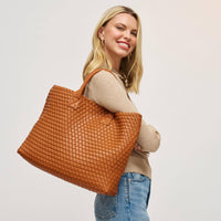 Ithaca Woven Vegan Leather Tote
