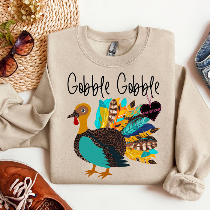 GOBBLE GOBBLE TURKEY- Graphic Tee