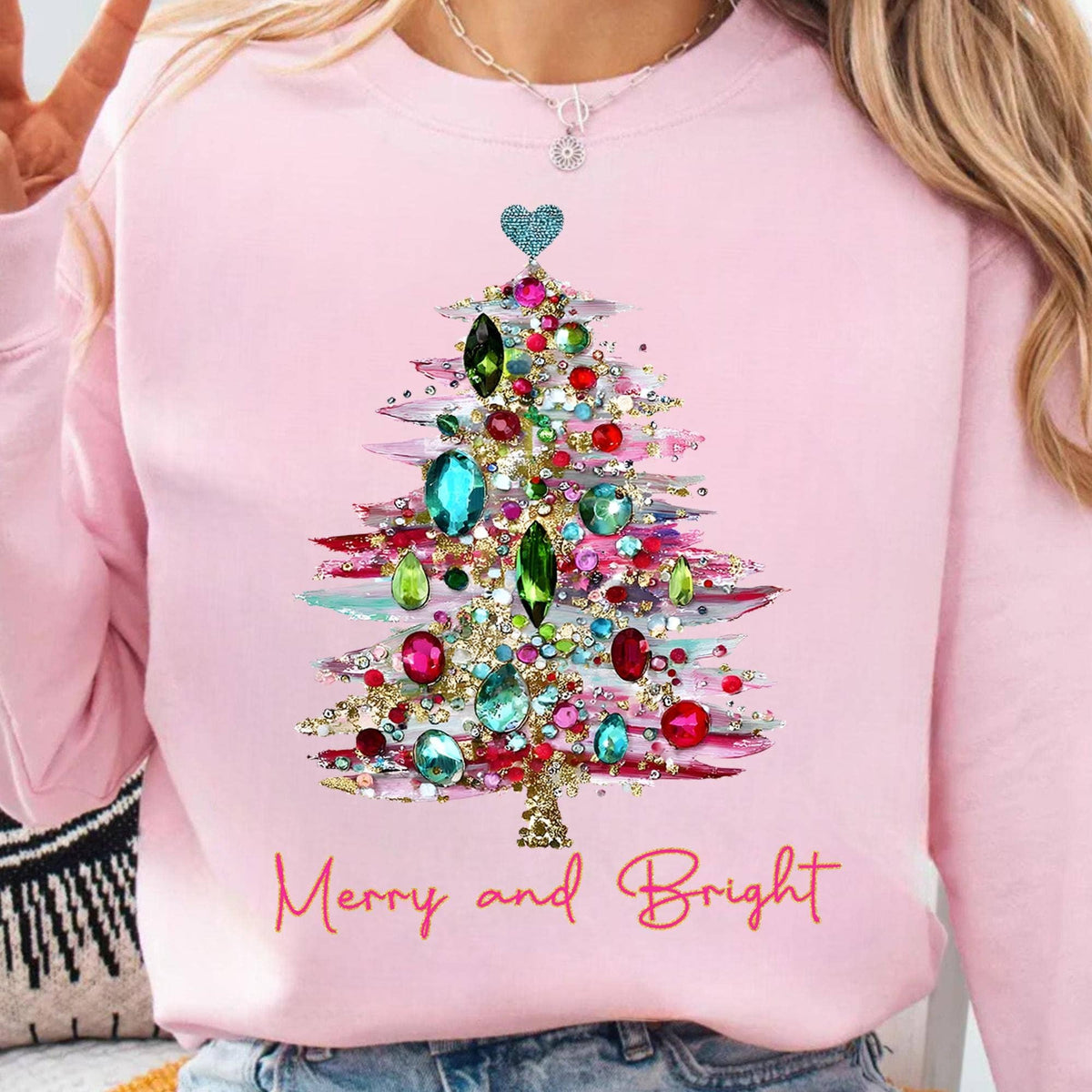 Merry and Bright Christmas Tree Tee, Merry Christmas Sweater