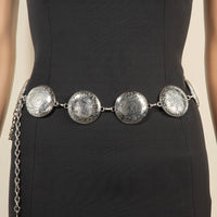 Western Concho Engraved Discs Chain Belt