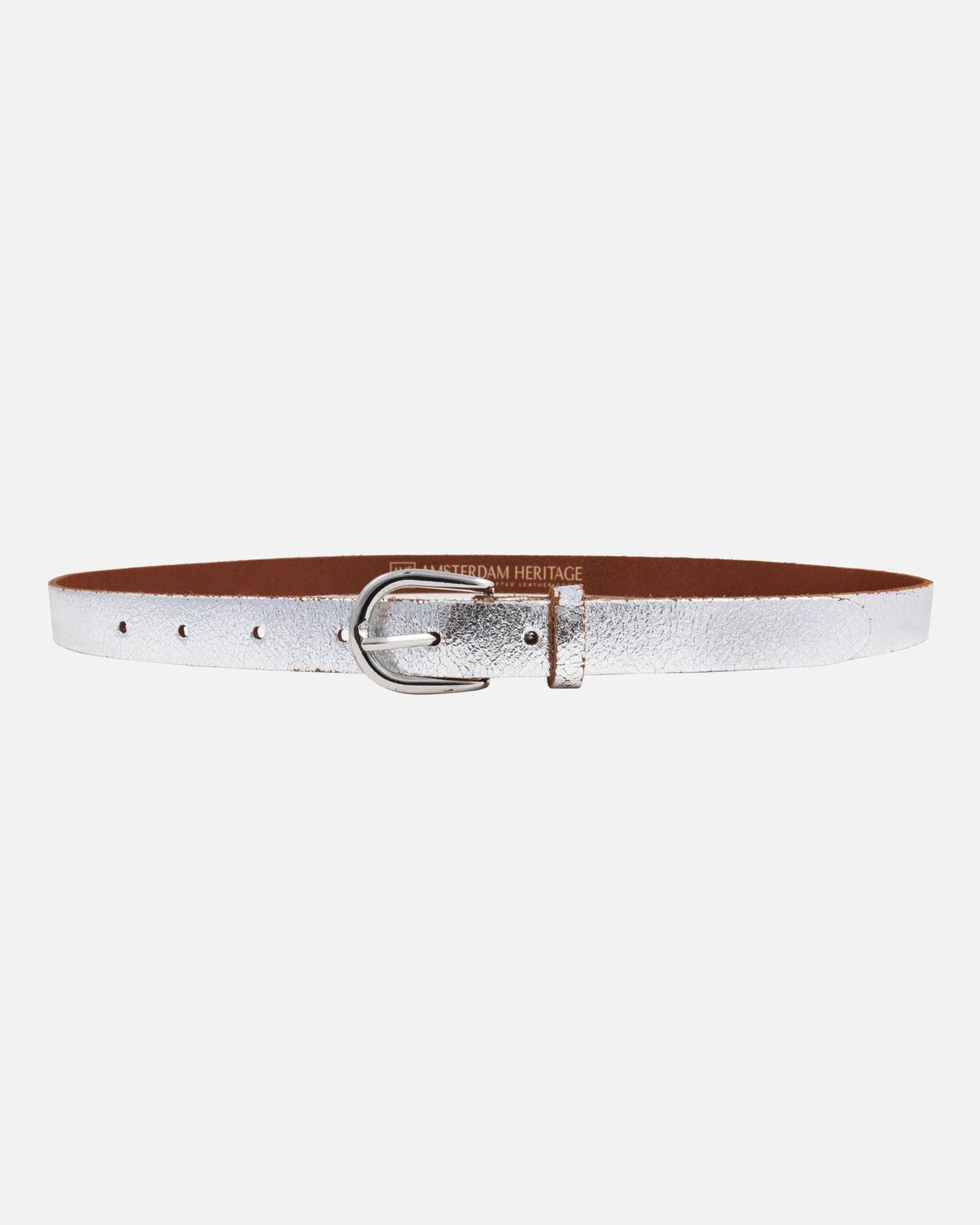 Eva | Metallic Skinny Fun Full Grain Leather Belt Women