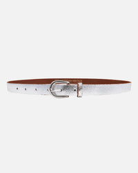 Eva | Metallic Skinny Fun Full Grain Leather Belt Women