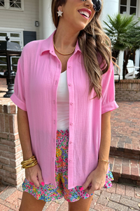 Sawyer Gauze Top, Pink