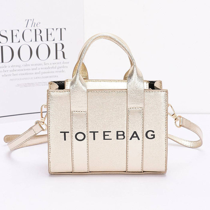 Metallic Faux Leather Tote Bag