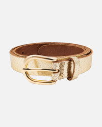 Eva | Metallic Skinny Fun Full Grain Leather Belt Women