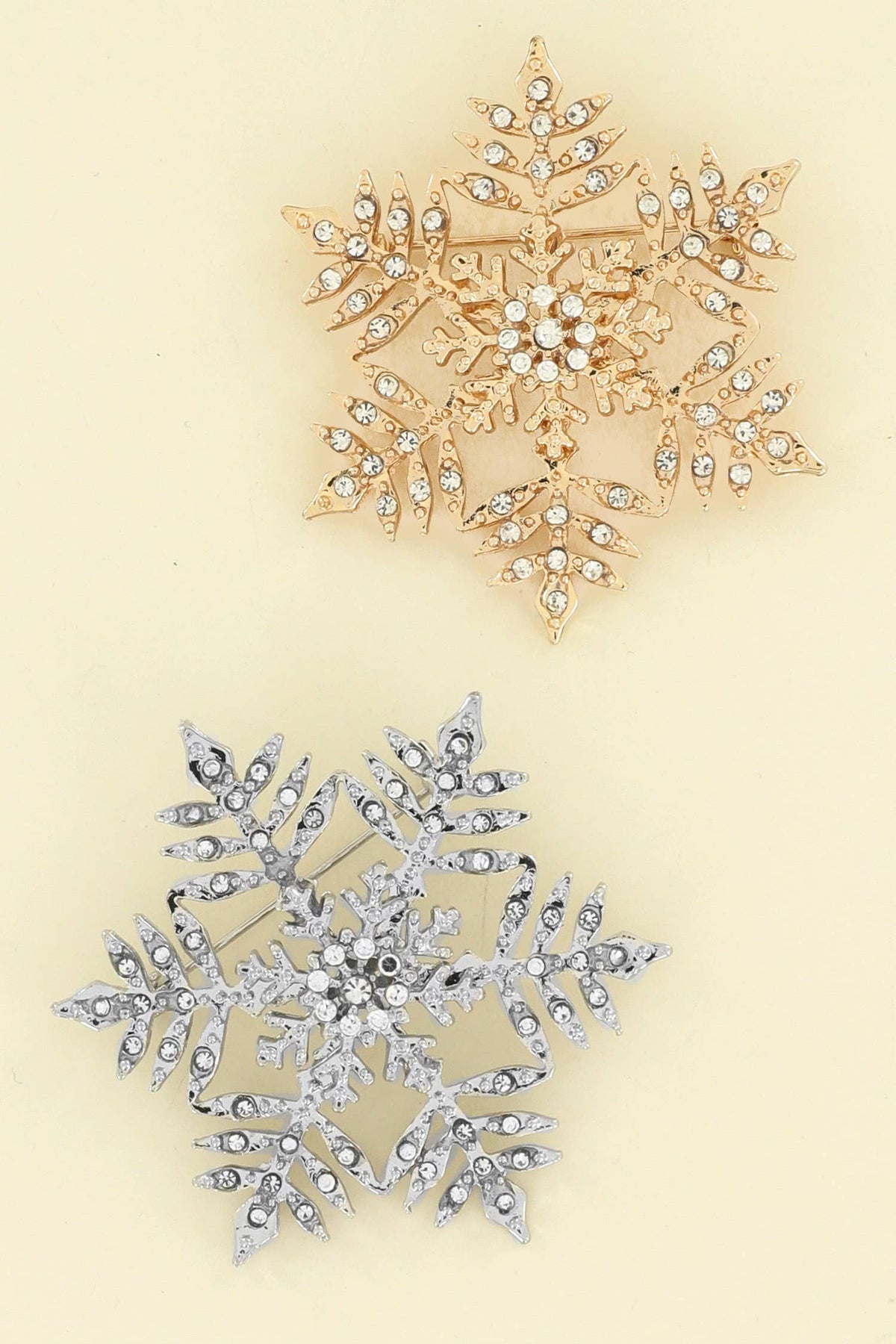 Rhinestone Jeweled Snowflake Brooch Pin