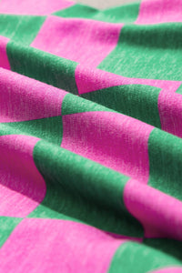 2-Tone Checked Print High Waist Wide Leg Pants