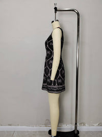 Short and elegant embroidered vest dress
