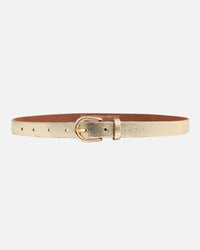 Eva | Metallic Skinny Fun Full Grain Leather Belt Women