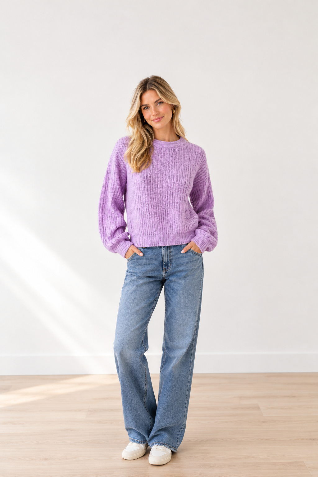 W.Cashmere Lyra Fisherman Sweater- Lilac